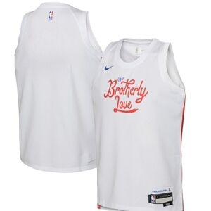 Nike White & Red "Brotherly Love" Basketball Jersey